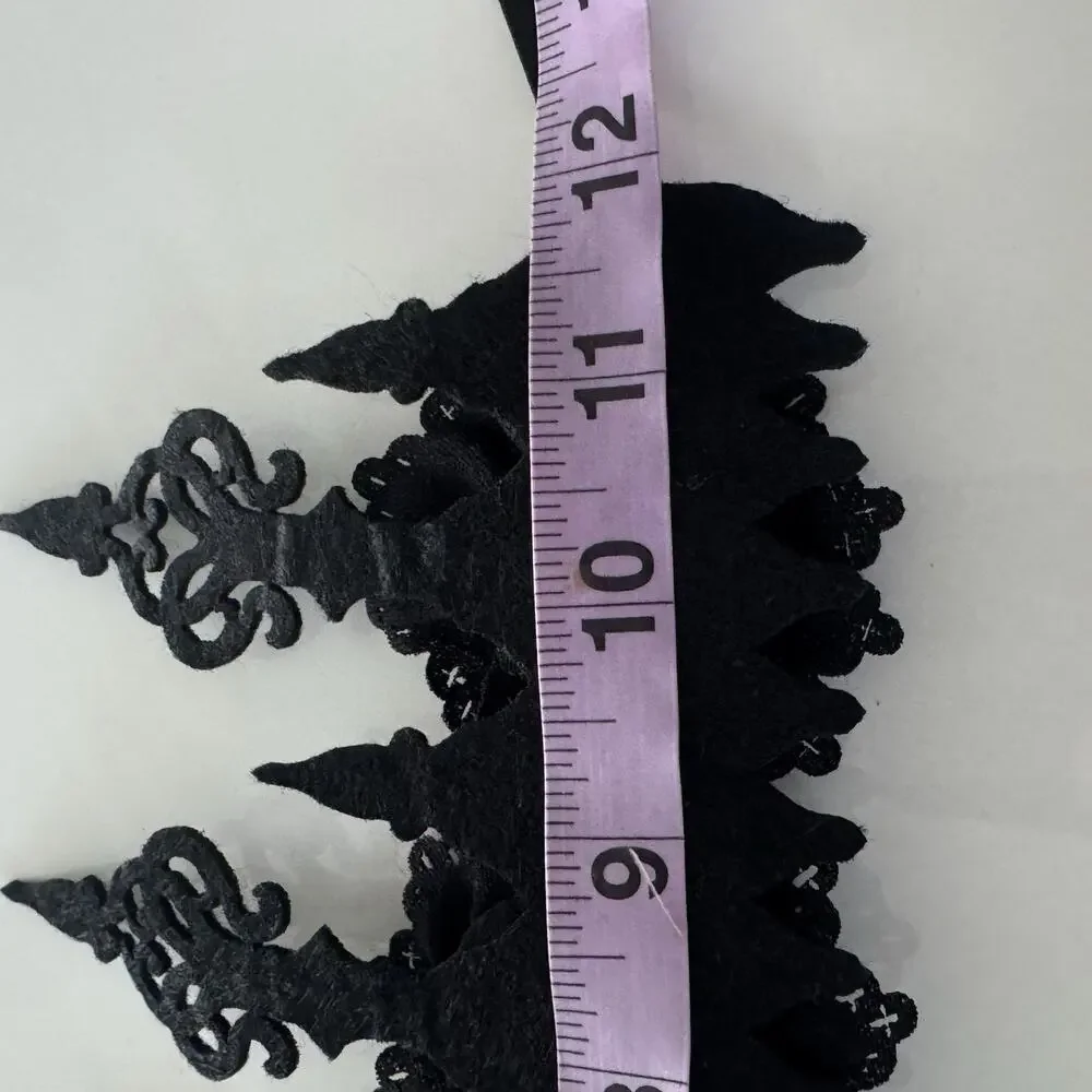 Black Rose Flower Crown Women Girls Tie On Gothic Floral Headband Costume